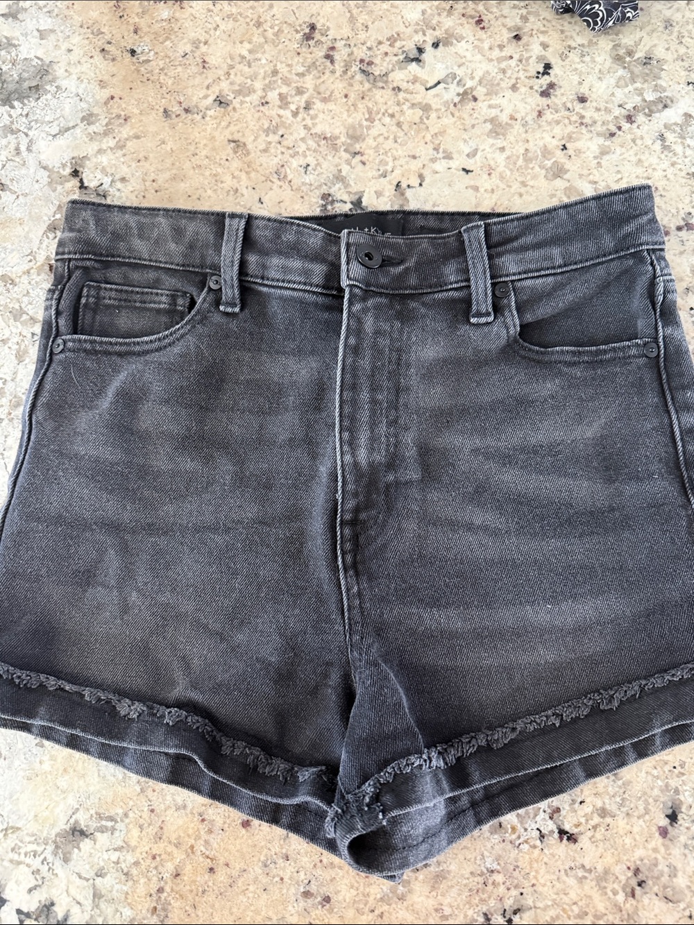 Kendall & Kylie Washed Black High-Rise Denim Shorts